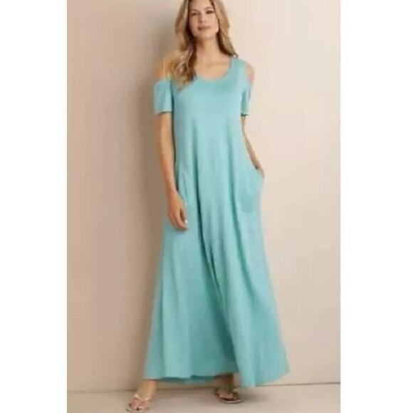 Soft Surroundings Electra Cold Shoulder Purple Maxi Dress NWT Size 2XL 1770 - Picture 3 of 11